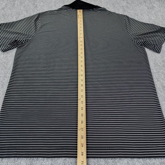 Nike Golf Polo Shirt Mens XL Black White Striped Short Sleeve Tour Performance - Picture 6 of 15